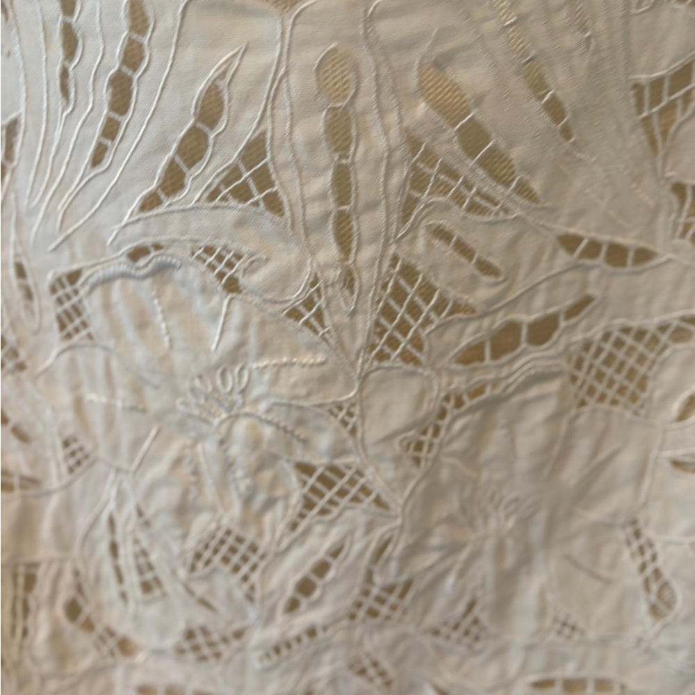 Nanette Lepore 100% Linen Embroidered Sleeveless Mixed Media Cottagecore Top - Picture 4 of 15